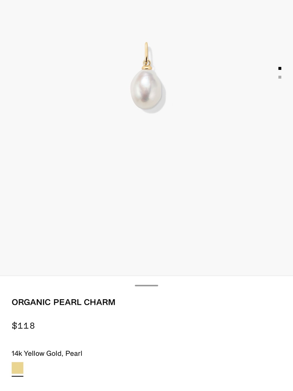 Mejuri 14k Organic Pearl Charm